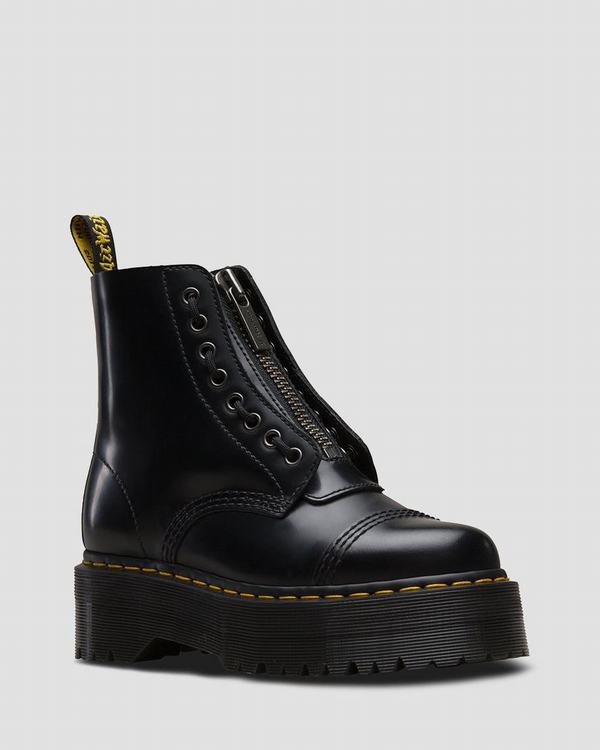 Dr Martens Dámské Boty Na Platformě Sinclair Smooth Černé, CZ-846027